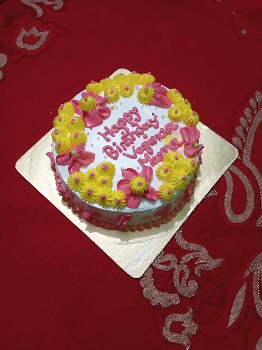 Yellow Floral Birthday Cake