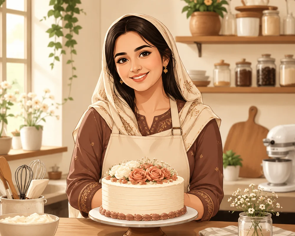 Founder illustration for Keya Mony, Shah-Roj Home Made Cake